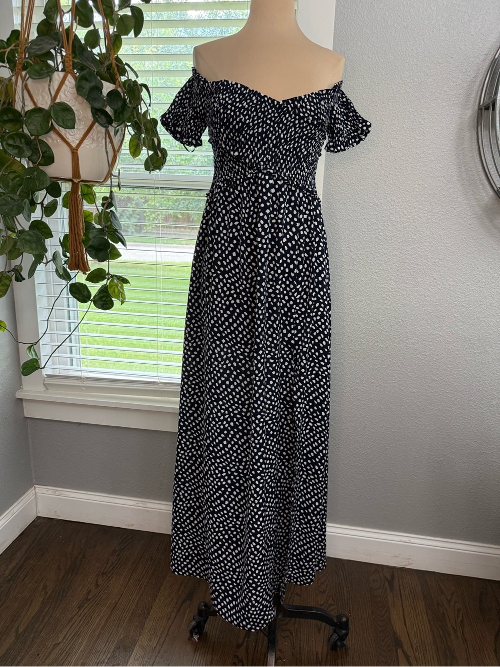 Polka Dot Off The Shoulder Sun Dress Size XS